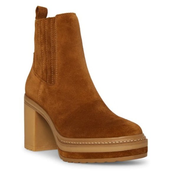 STEVE MADDEN LENNY CHESTNUT SUEDE BOOTIES - Picture 3 of 6